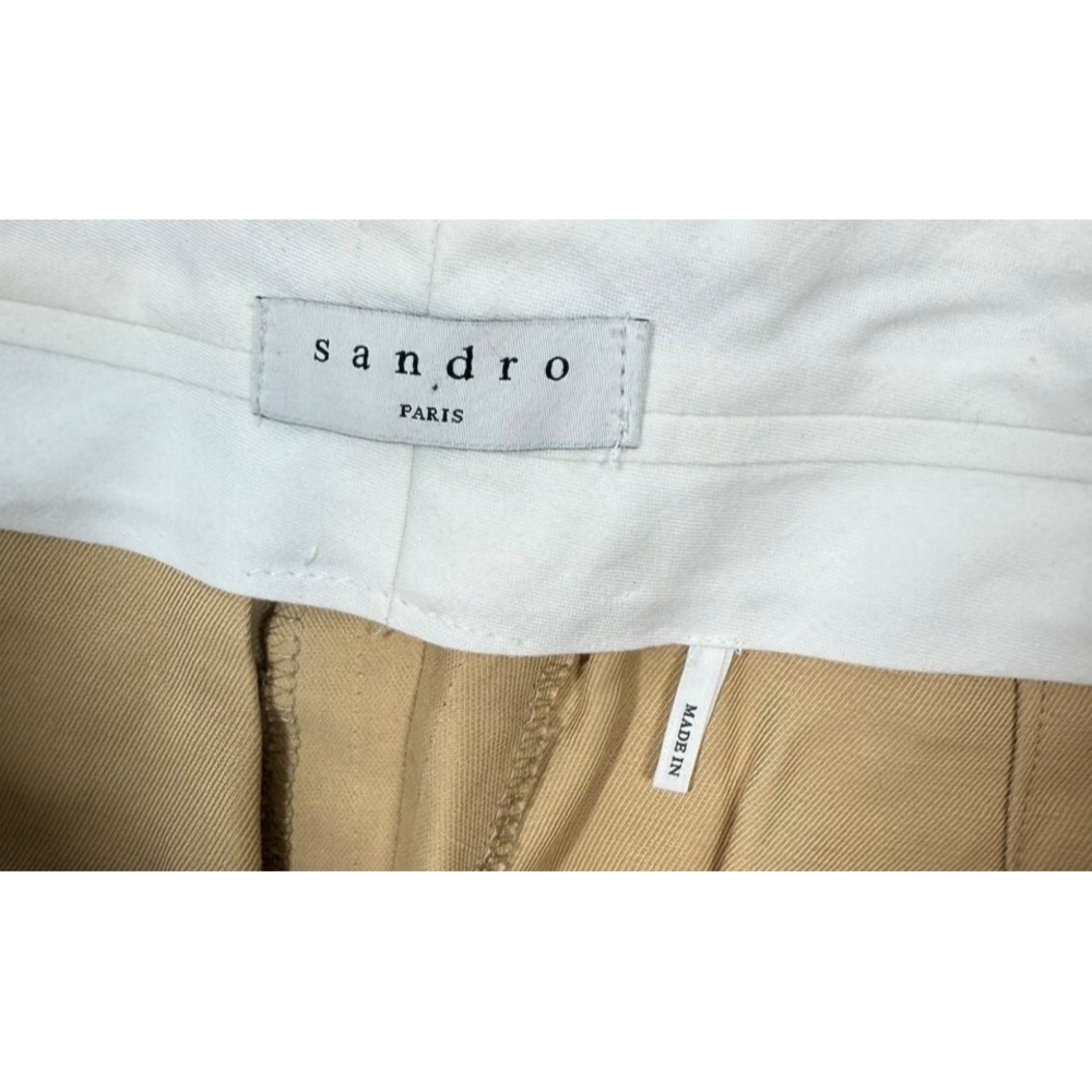 Sandro Paris Womens Beige Cuffed Hem Pockets Cargo Shorts Size 40 US 8 - Picture 4 of 6